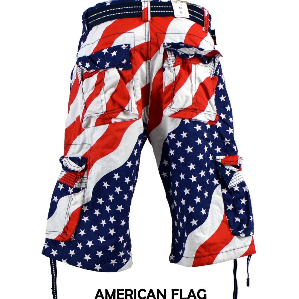 New Men's American Flag Cargo shorts 44